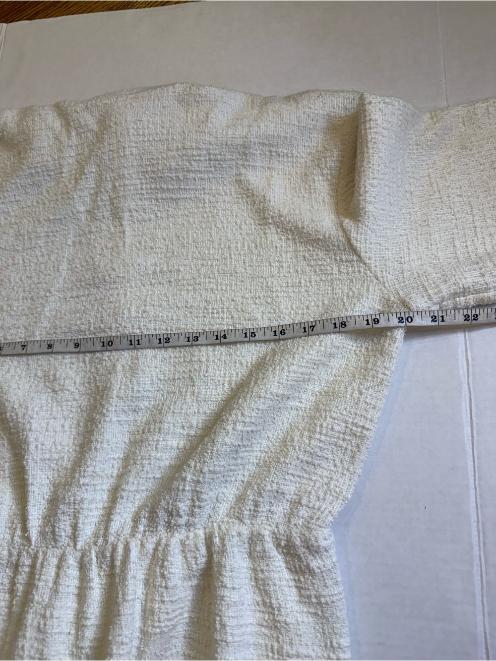 Anthropologie dolan Cream Textured Long Sleeve Mini Dress Size Medium - Picture 10 of 16